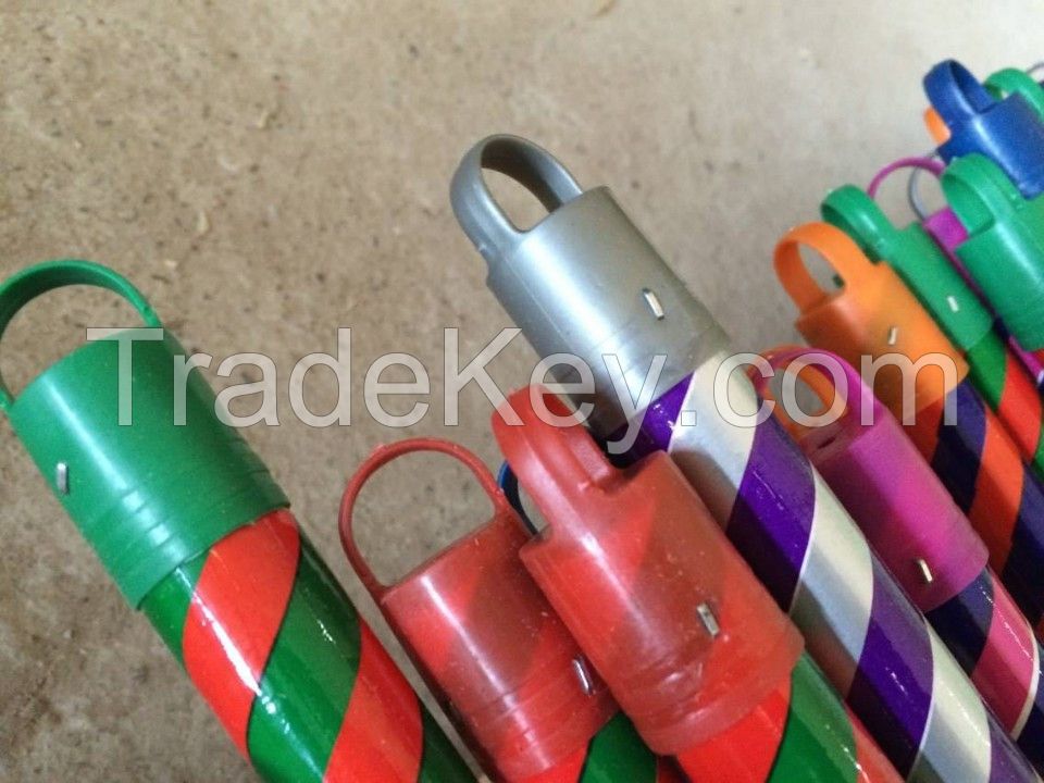 MIX COLORS PVC COATED WOODEN BROOM HANDLE