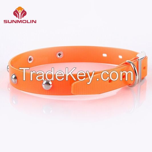 Plastic TPU coated dog collar with metal dots