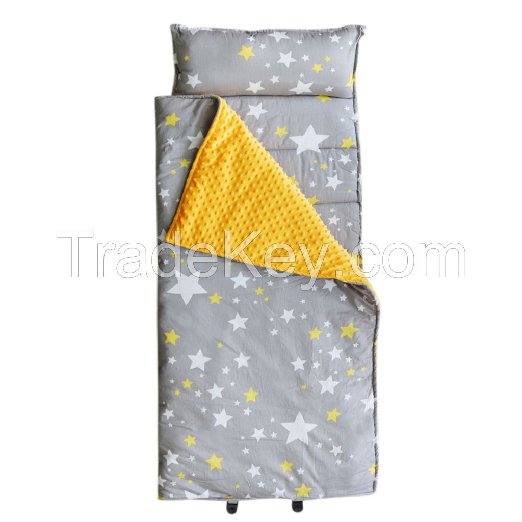 Gray Star Printed Folding Kids Nap Mats For Daily Life