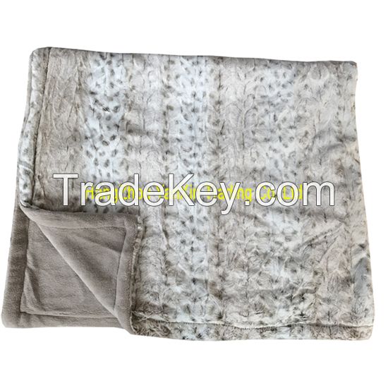 Printed brush coral fleece PV blanket brush polyester blanket