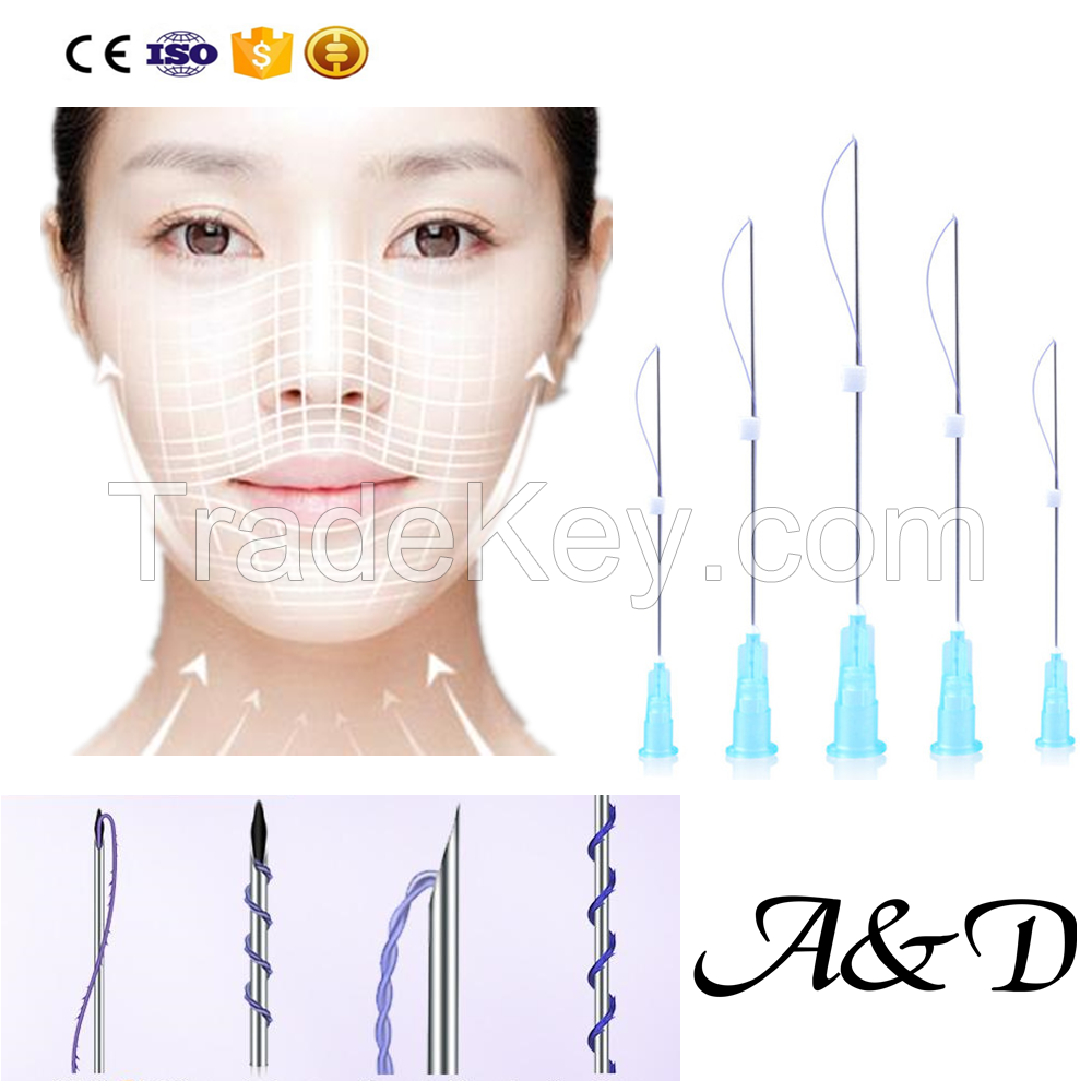 Mono screw blunt needle cannula thread for lines