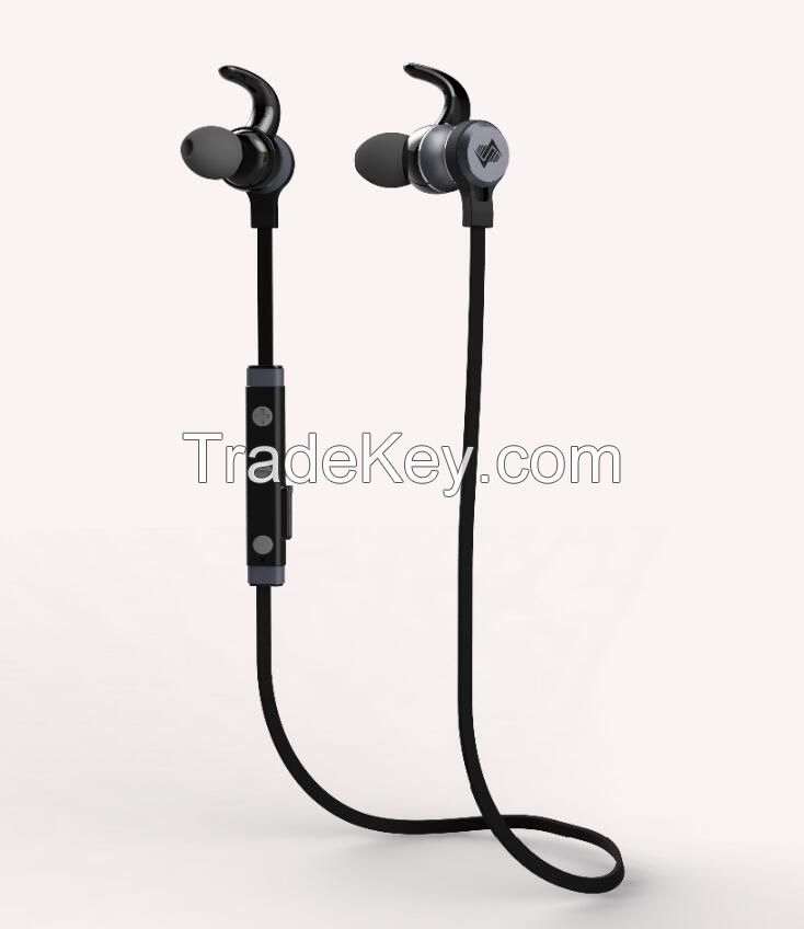 Sports metallic bluetooth headset with magnetic