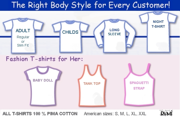 100% Pima Cotton T-shirts - Styles