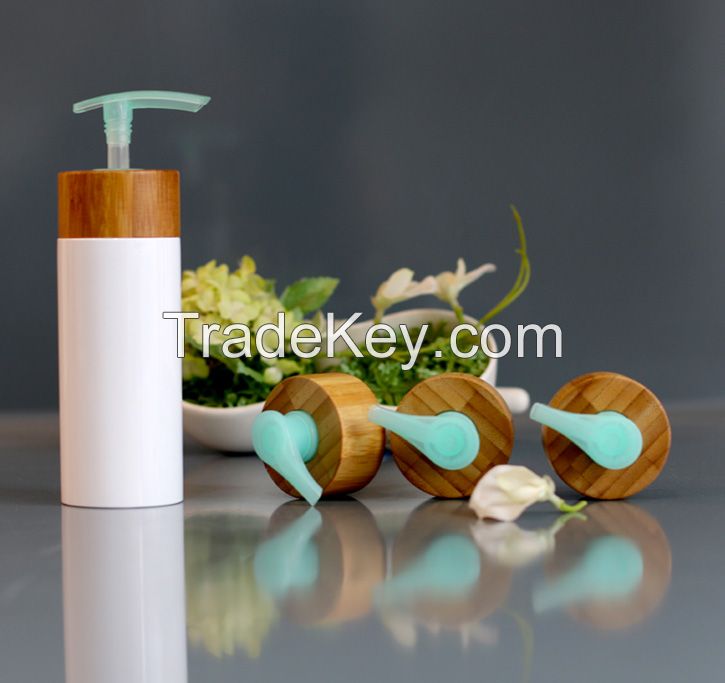 Skincare Body Lotion Bottle With Thicker Bamboo Pump