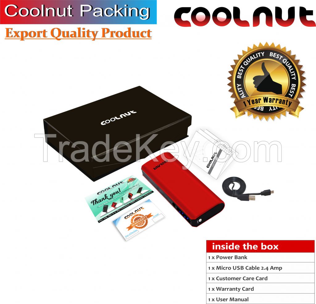 COOLNUT CMPBCI-50 10000mAh Power Bank, India (Red/Black)