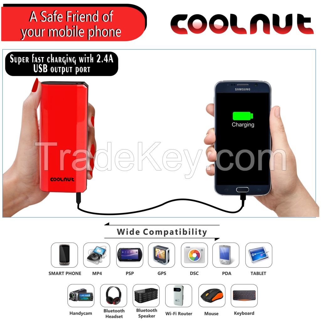 COOLNUT CMPBCI-50 10000mAh Power Bank, India (Red/Black)