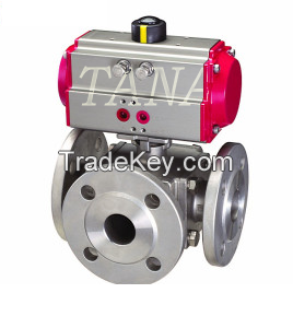 3 way ball valve with pneumatic actuator