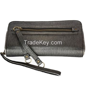 Fashion New Black Zipper Pu Ladies Wallet