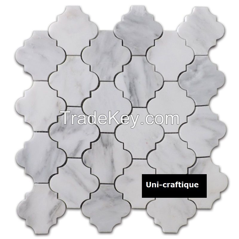 Eastern white / oriental white marble, water jet marble mosaics