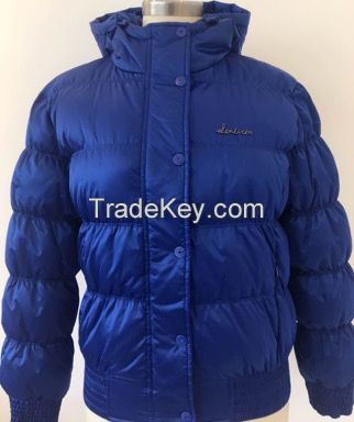 Young Women or Men Fashion winter blue shinning jacket with Buttons