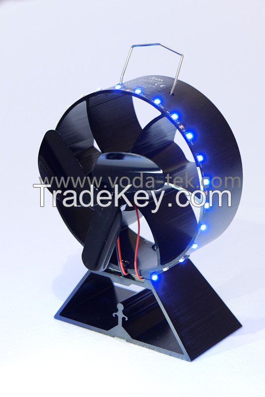 New Design Heat Powered Stove Fan with LEDs for Wood / Log Burner/Fireplace - Eco Friendly