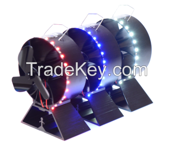New Design Heat Powered Stove Fan with LEDs for Wood / Log Burner/Fireplace - Eco Friendly
