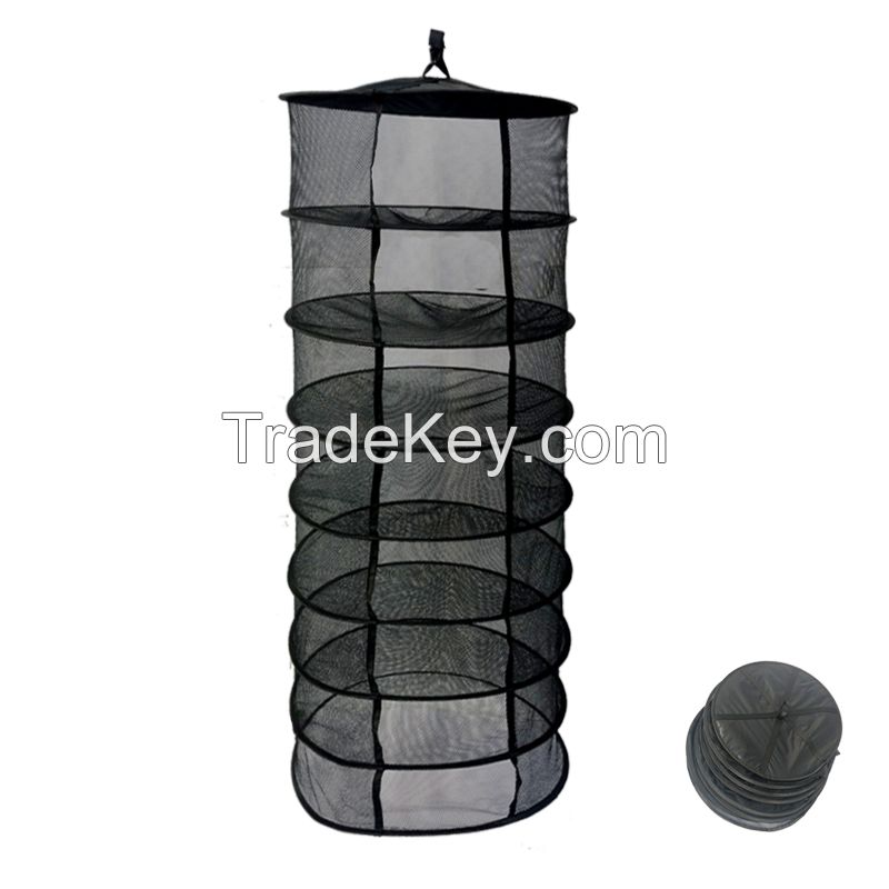 2-Feet 8-Layer Black Easy Dry Rack Net for plants Collapsible Mesh Hydroponic Drying Dry Rack Net