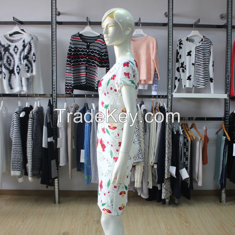 Ladies V Neck Short Sleeve Floral Print Dress Womens Printing Sweater