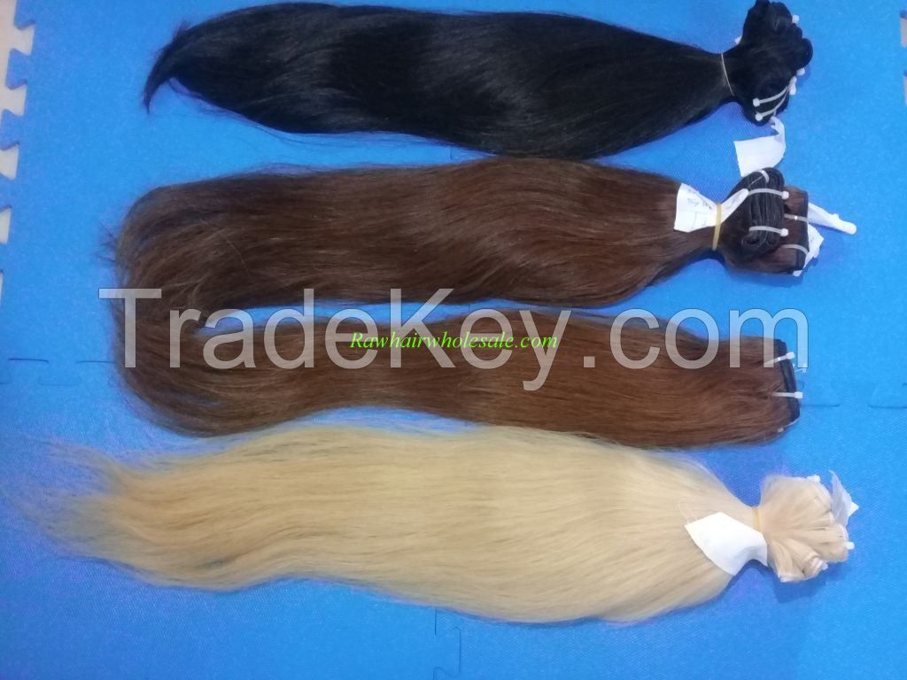 New arrival 2017 straight natural human weft hair wholesale price