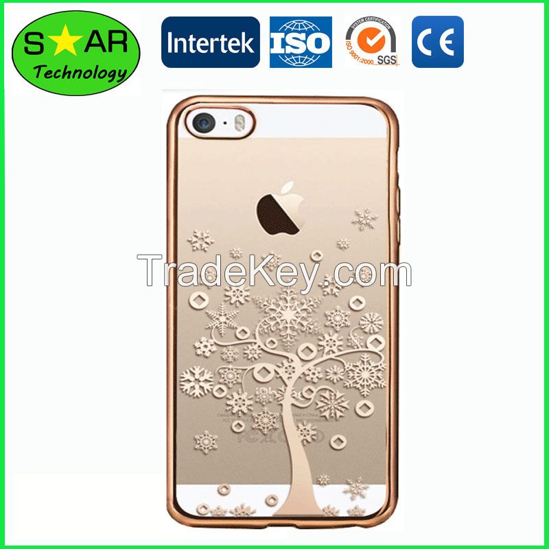 TPU Phone Case With Flowers Electroplating Fashion Case