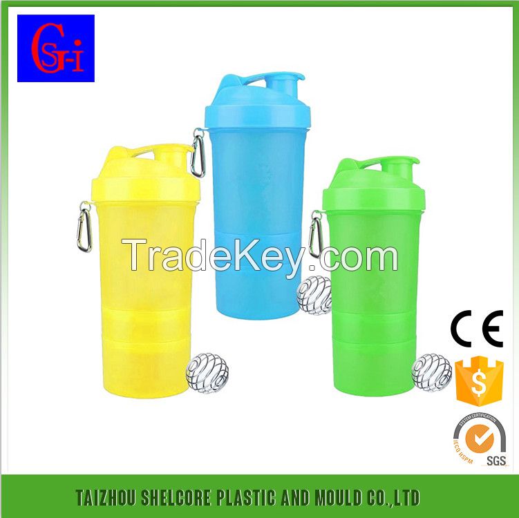 Plastic three in one shaker bottle