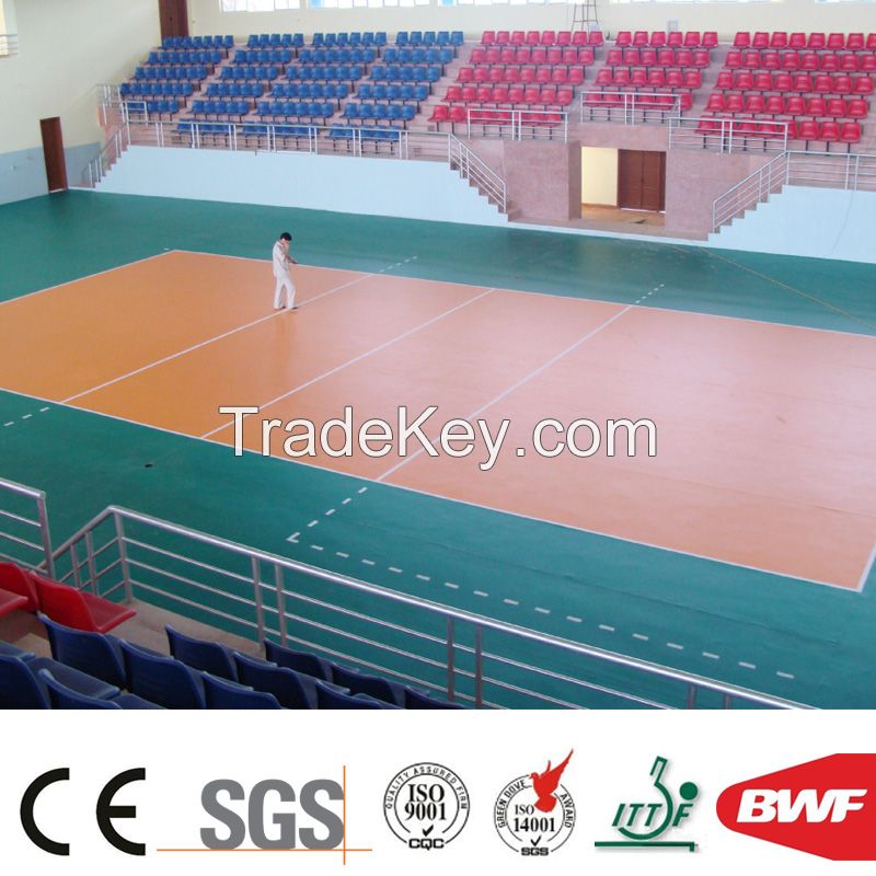 Vinyl Sports Floor for Volleyball Gym Multi-Function Gem Pattern 4.5mm