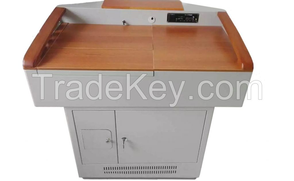 Upscale Wood-and-Steel Platform/Teacher's Desk/Lectern