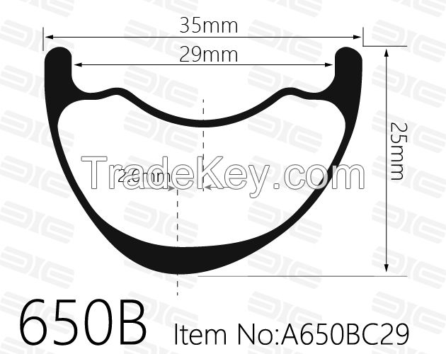 650B/27.5er MTB carbon rims 29mm inner width 25mm deep