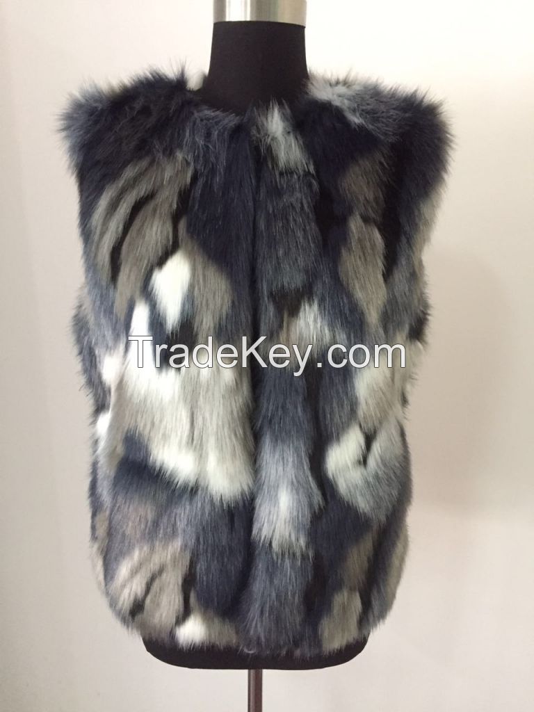 Women Faux Fur Vest Waistcoat Sleeveless Jacket