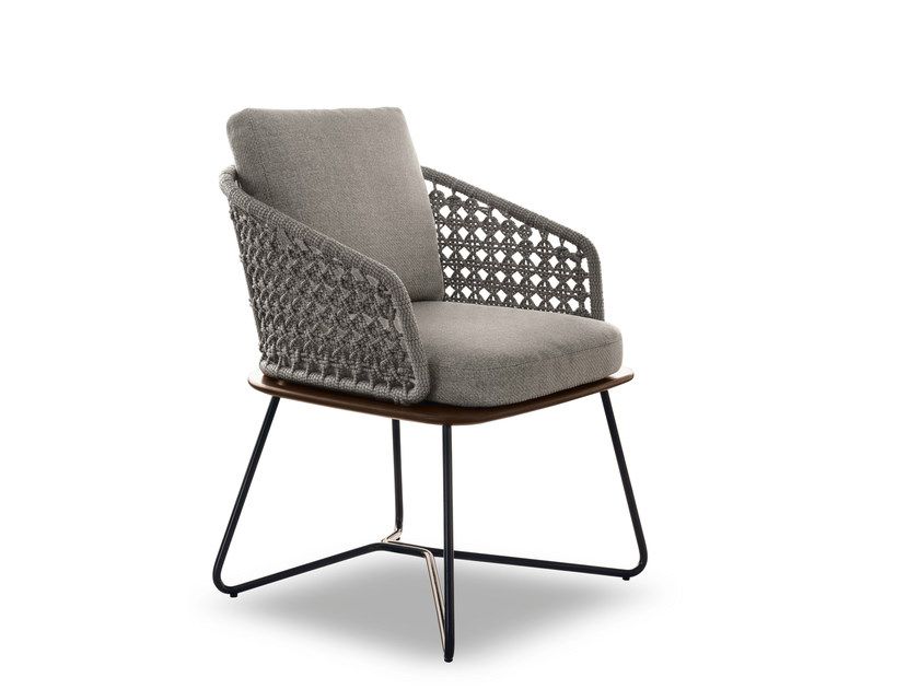 Contemporary Wooden Metal Armchair