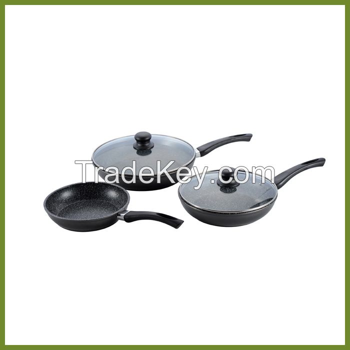 aluminum non stick coating cookware set Wok fry pan saucepot with lid