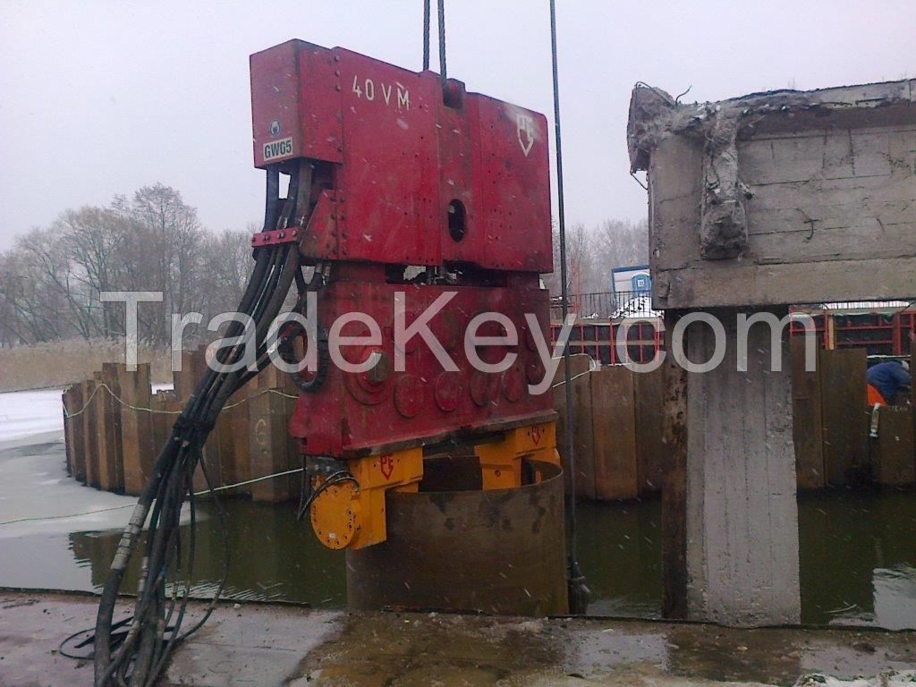 Used vibro hammer PVE 40 VM to work on a crane or piling rig