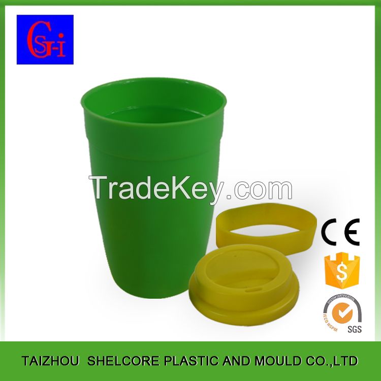 Promotional FDA LFGB quality Cute Reusable 360ml custom printed reusable starbuckss PP coffee cup with silicone lid 