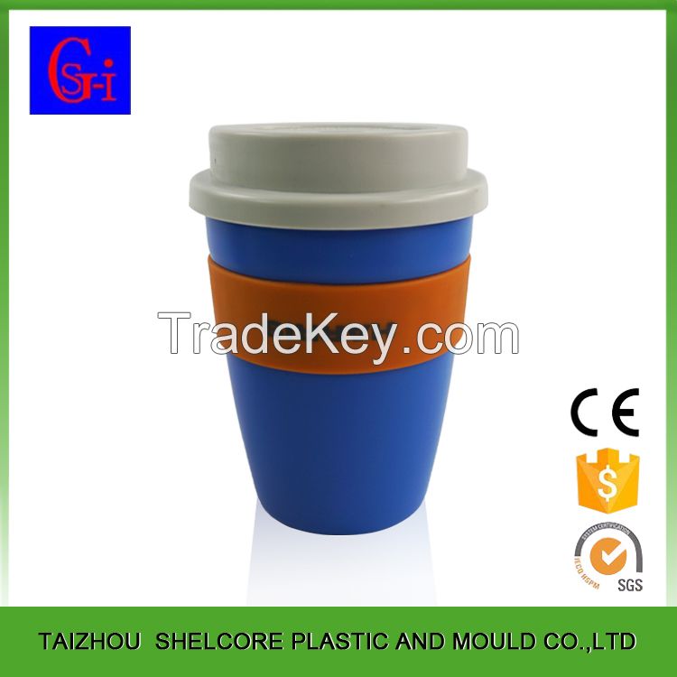 Promotional FDA LFGB quality Cute Reusable 360ml custom printed reusable starbuckss PP coffee cup with silicone lid 