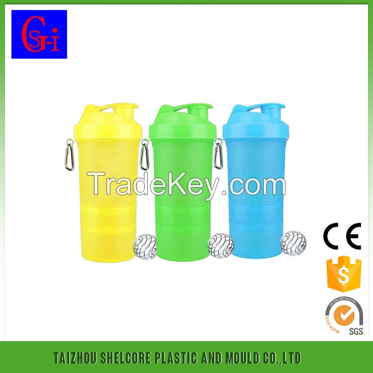 Hot selling 3 in 1 Plastic Protein Shaker Bottle With Handle 