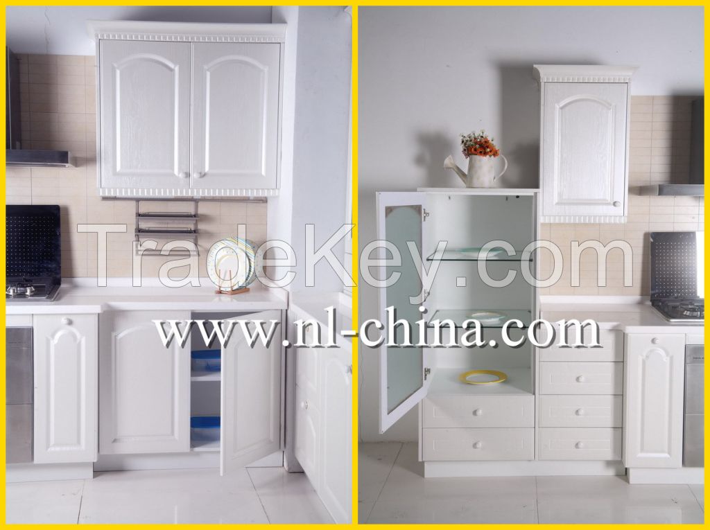 Modern High Gloss PVC Wooden Kitchen Cabinet with Island