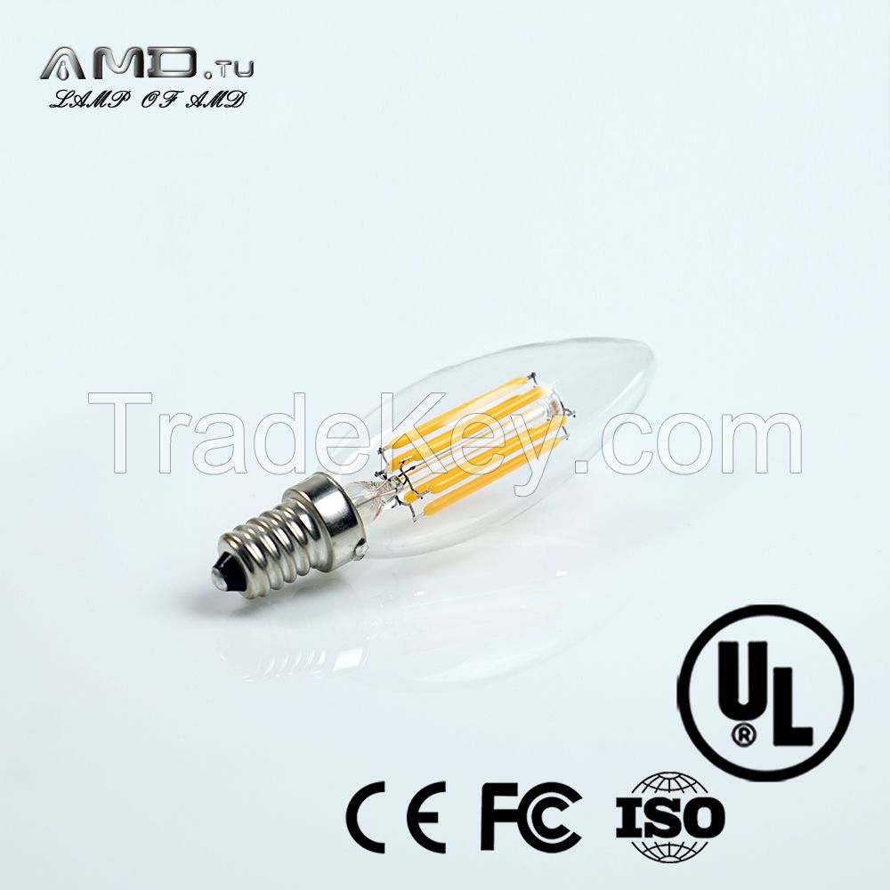 E12 C35 CE approved led filament led 4W 360lm decorative Bulb lighting