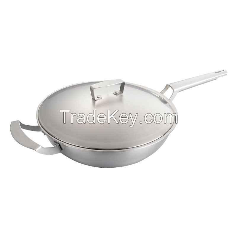 Stainless Steel Wok Non Stick Set Kitchen Masterclass Premium La Sera Cookware 