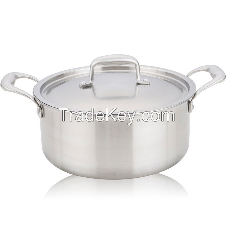 Triply 304 Stainless Steel Pot 26/24/22CM Soup Pot Masterclass Premium Cookware 