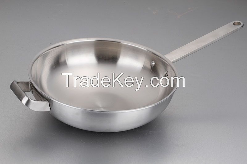 304 Stainless Steel Wok Pot Pan Palm Restaurant Cookware Kitchenware