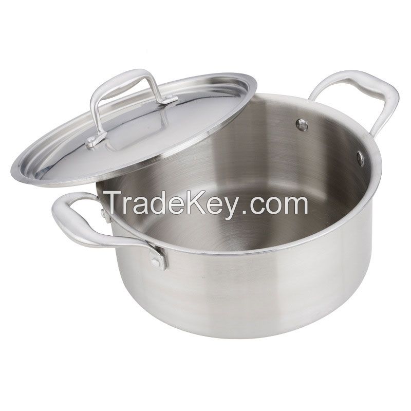 Triply 304 Stainless Steel Pot 26/24/22CM Soup Pot Masterclass Premium Cookware