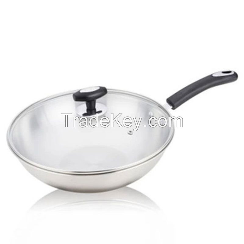 Stainless Steel Deep Wok Pan Non Stick La Sera Cookware Set Silicone Hand Well Equipped Kitchen Cookware