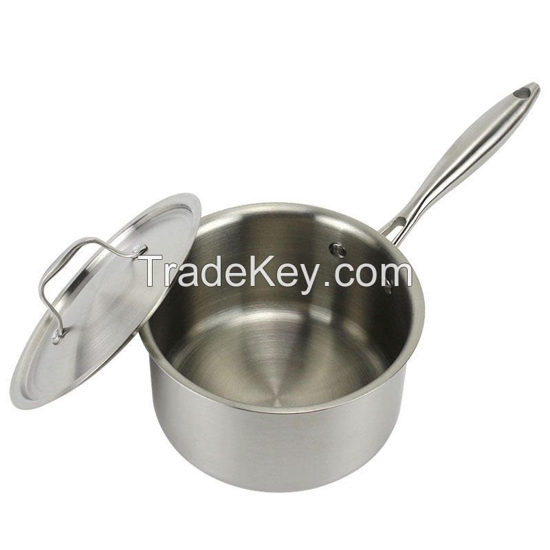 304 Stainless Steel Milk Boiling Pot 16/18CM Cookware Stainless 1.05/1.2KG Kitchen Cookware
