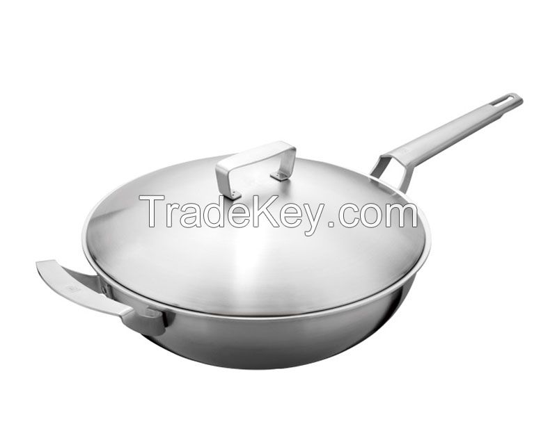 Stainless Steel Wok Non Stick Set Kitchen Masterclass Premium La Sera Cookware