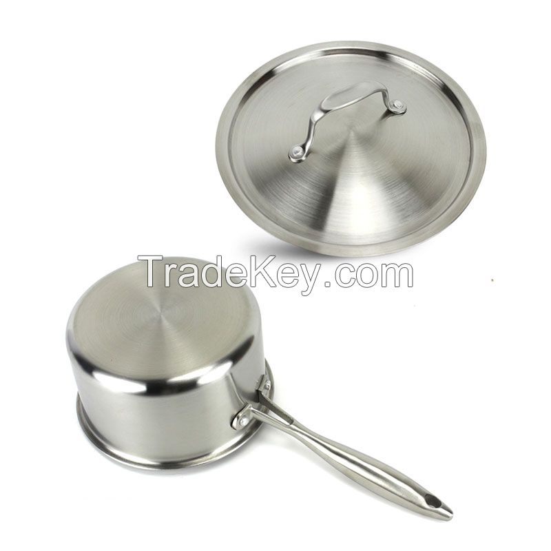 304 Stainless Steel Milk Boiling Pot 16/18CM Cookware Stainless 1.05/1.2KG Kitchen Cookware 