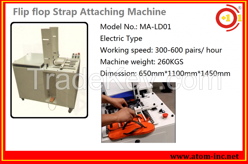 Dongguan Automatic High Efficiency Strap Attaching Machine For Flip Flop