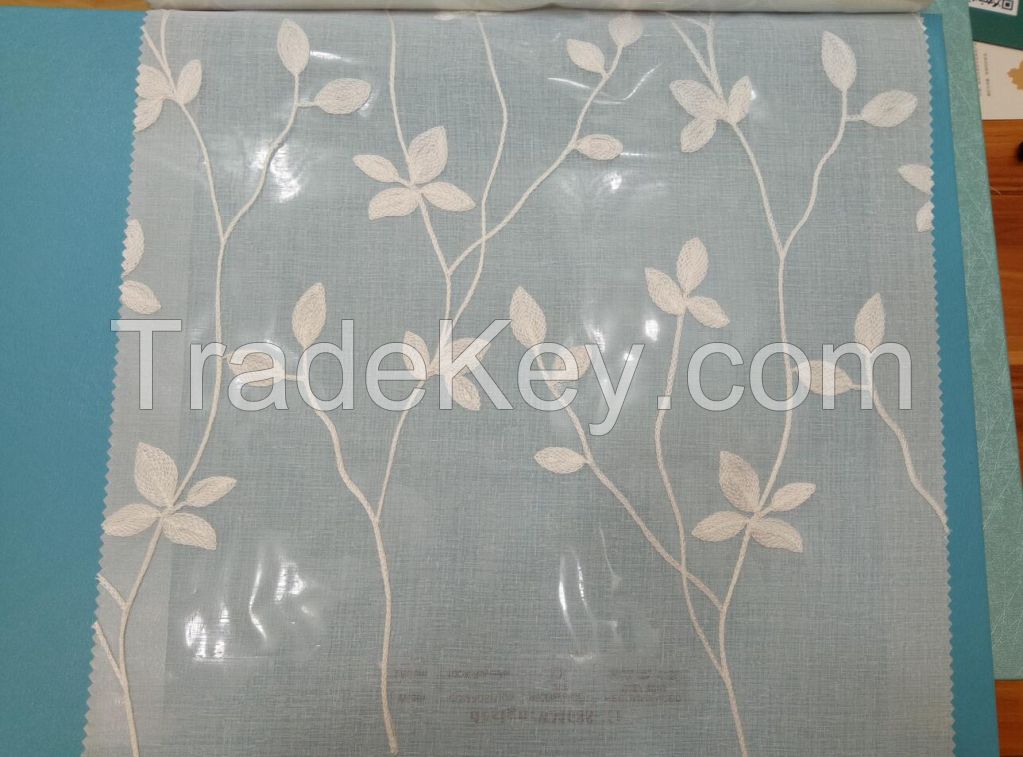 High quality popular Embroidered living room sheer patterns