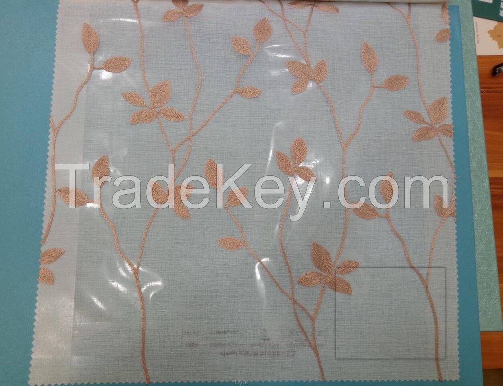 High quality popular Embroidered living room sheer patterns