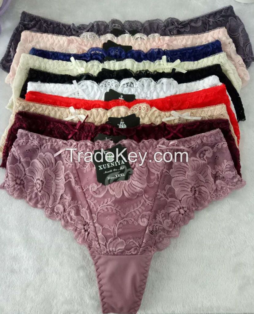 China wholesale new style red sexy briefs lace spandex fancy thongs 58