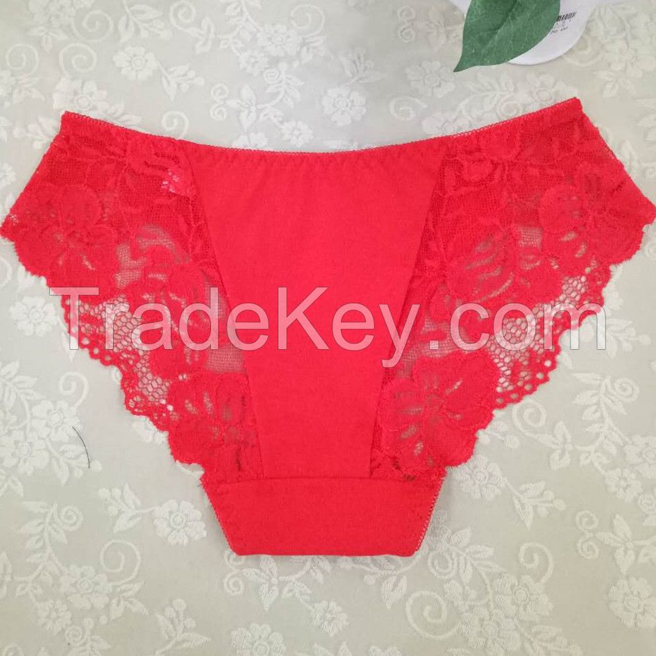 OEM wholesale cheap Ladies sexy lace cotton panty 115 seamless briefs