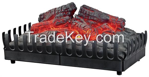 Electric Fireplace Resin Log Wood Crackling Fire Faux Fake Flame