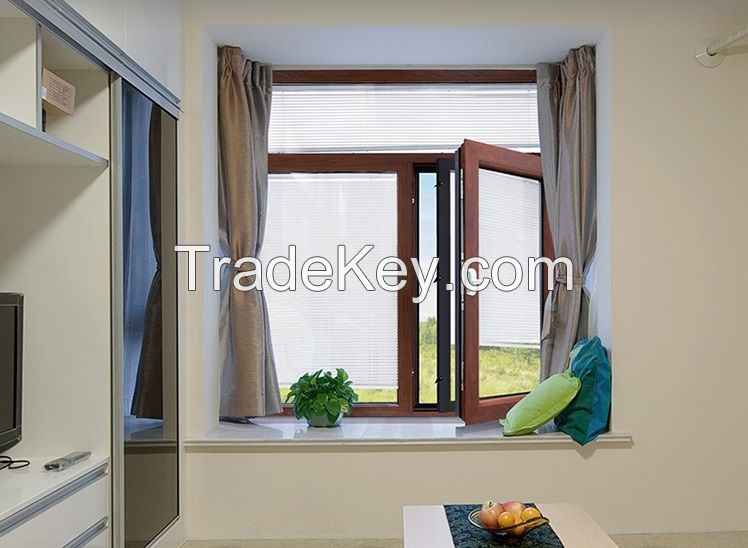 Customized Wood Grain Aluminum Casement Window