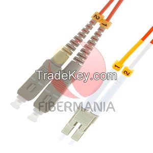 SC/LC OM1 Duplex Multimode OFNR Fiber Optic Patch Cable