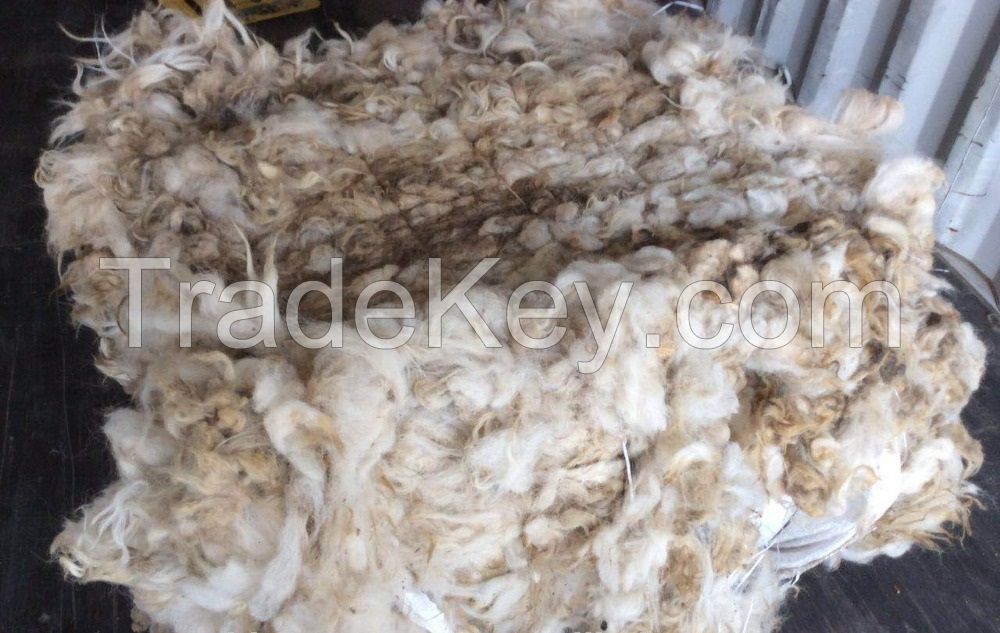 100% greasy Russian sheep wool, 28-38mic, 80-95mm, natural white color